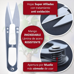 Mini Tijeras para defoliado de Bonsáis 105 mm Inoxidables