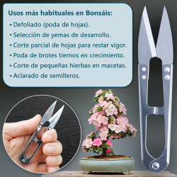 Mini Tijeras para defoliado de Bonsáis 105 mm Inoxidables